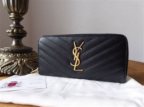 black zip around wallet ysl|YSL handmade wallet.